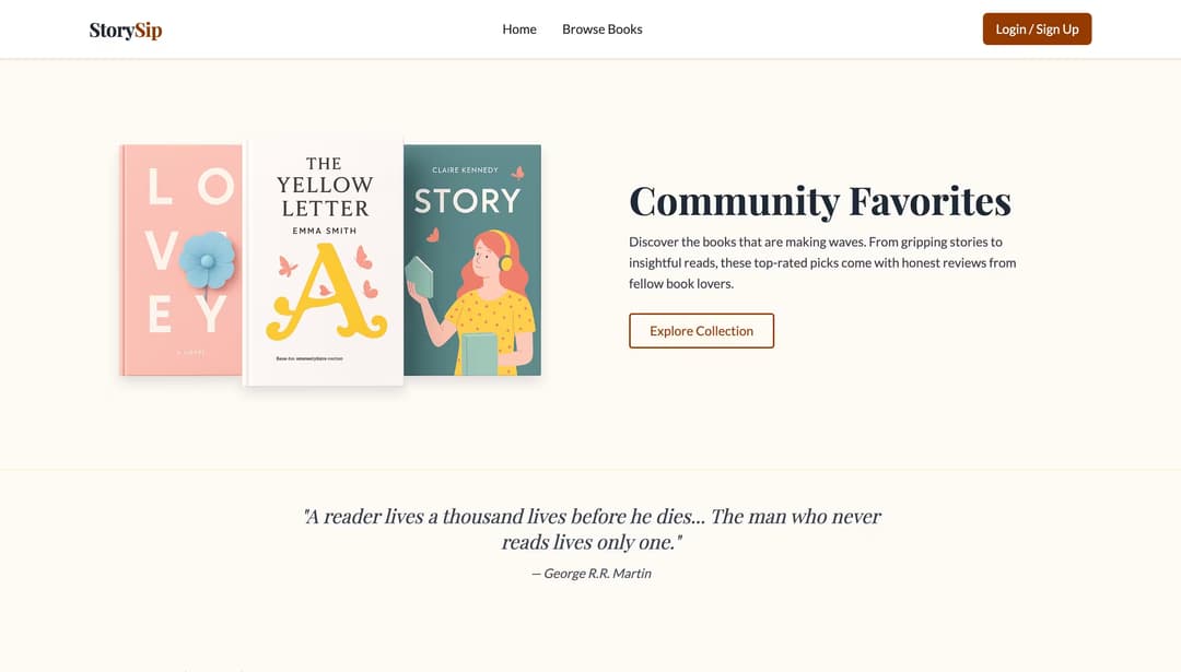 StorySip - Book Review Platform