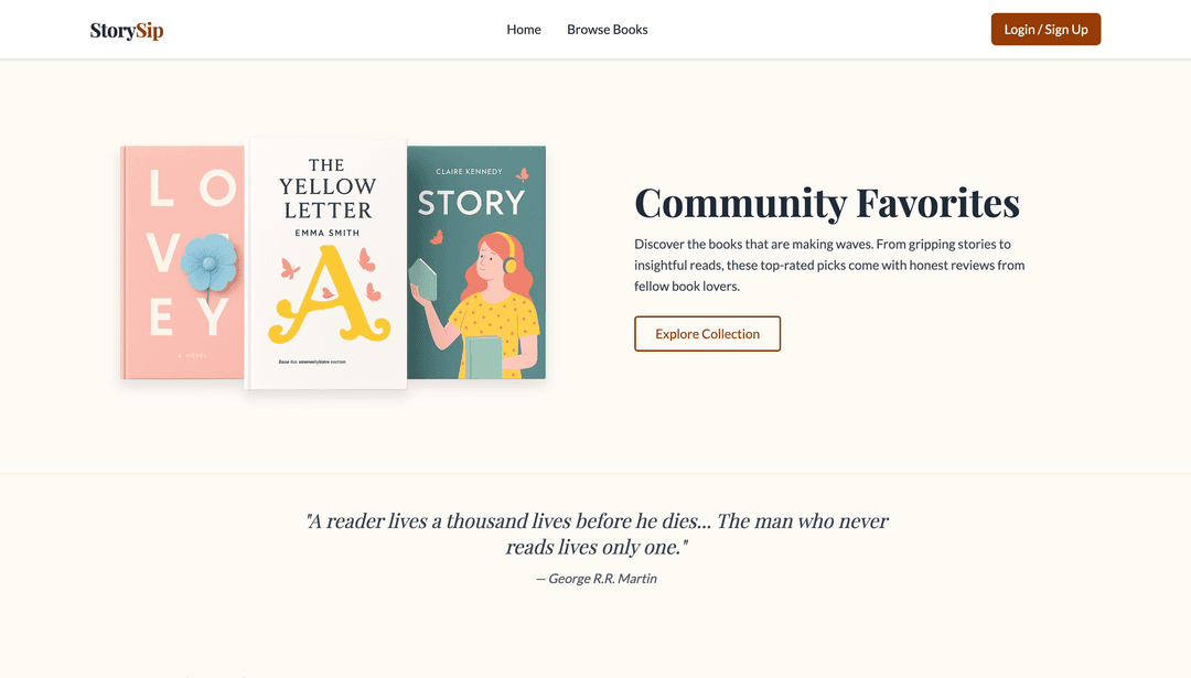 StorySip - Book Review Platform